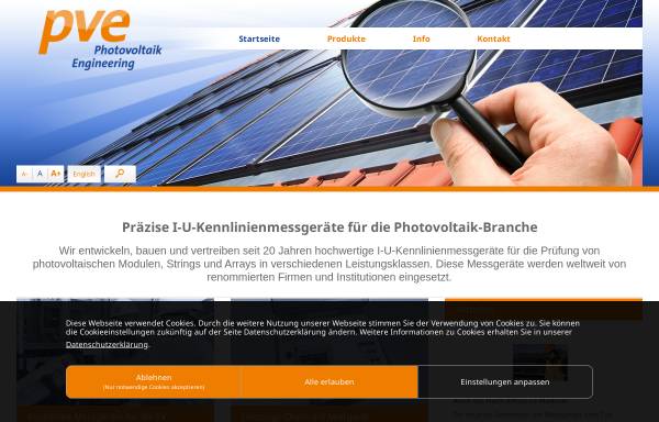 Vorschau von www.pv-e.de, PV-Engineering GmbH