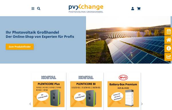 Vorschau von pvxchange.com, pvXchange Trading GmbH