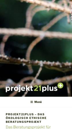 Vorschau der mobilen Webseite www.projekt21plus.de, Agentur Projekt 21+ - Siegfried Grob