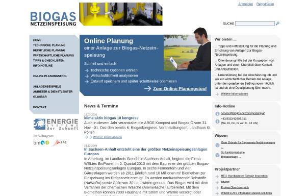 Vorschau von www.biogas-netzeinspeisung.at, Biogas Netzeinspeisung