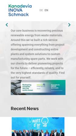 Vorschau der mobilen Webseite www.schmack-biogas.com, Schmack Biogas AG