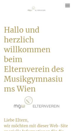 Vorschau der mobilen Webseite www.mgwev.at, Elternverein Musikgymnasium Wien - EV MGW