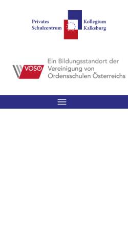 Vorschau der mobilen Webseite www.kalksburg.at, Kollegium Kalksburg