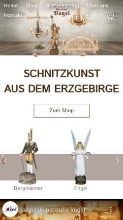 Vorschau der mobilen Webseite www.schnitzkunststube.de, Vogel, Matthias