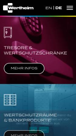 Vorschau der mobilen Webseite www.wertheim.at, Wertheim GesmbH