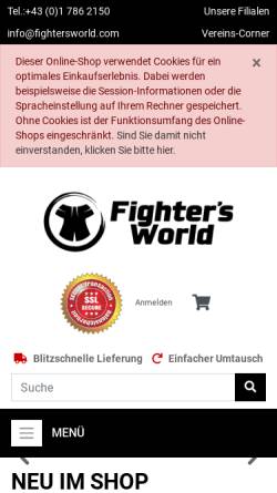 Vorschau der mobilen Webseite www.fightersworld.com, Fighters World