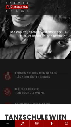 Vorschau der mobilen Webseite www.bierbach.at, Tanzschule Bierbach