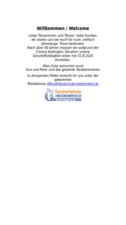 Vorschau der mobilen Webseite www.tanzschule-heidenreich.at, Tanzschule Heidenreich