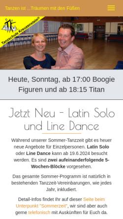 Vorschau der mobilen Webseite www.tanzen.at, Tanzschule Kreuzenstein