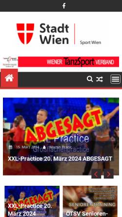 Vorschau der mobilen Webseite www.tanz-sport.at, Wiener Tanzsportverband (WTSV)