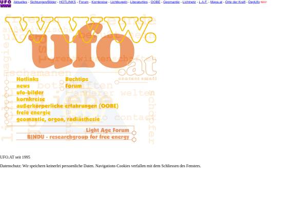 Vorschau von www.ufo.at, Das UFO Web