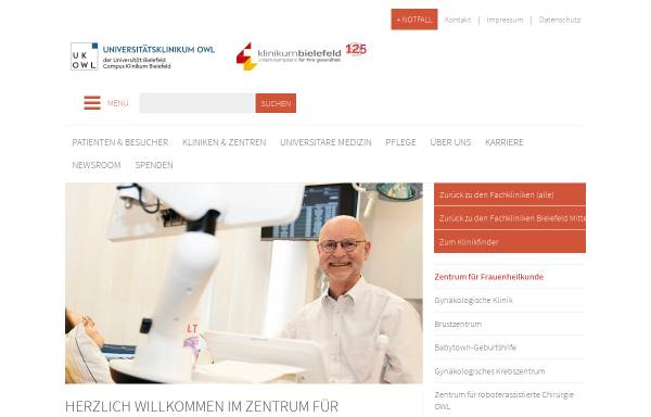 Vorschau von www.klinikumbielefeld.de, Zentrum für Frauenheilkunde Bielefeld
