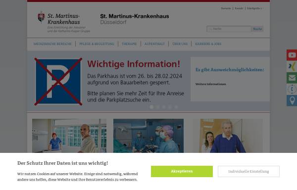 Vorschau von www.martinus-duesseldorf.de, St. Martinus Krankenhaus