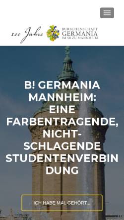 Vorschau der mobilen Webseite www.germania-mannheim.de, Germania zu Mannheim