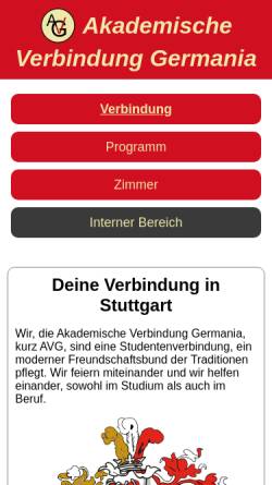 Vorschau der mobilen Webseite www.avgermania.de, Germania zu Stuttgart