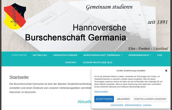Vorschau von www.hbgermania.de, Hannoversche Burschenschaft Germania
