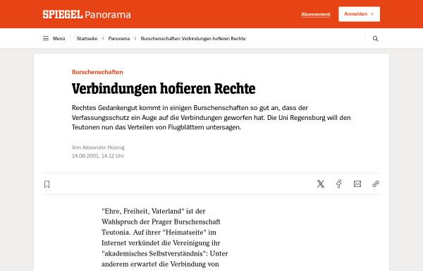 Vorschau von www.spiegel.de, Verbindungen hofieren Rechte