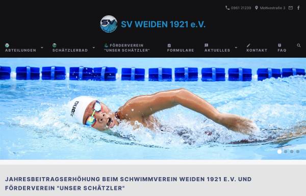 Vorschau von www.svweiden21.de, SV Weiden 1921 e.V. - Schwimmabteilung