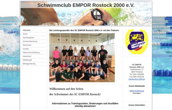 Vorschau von www.empor-2000.de, SC Empor 2000 Rostock e.V.