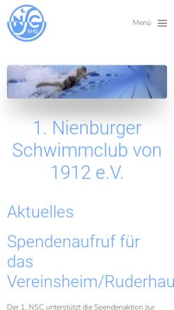 Vorschau der mobilen Webseite 1nsc.de, 1. Nienburger Schwimmclub e.V.