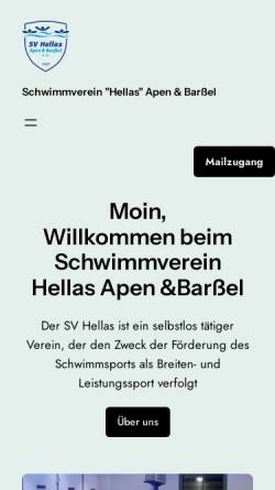 Vorschau der mobilen Webseite svhellas.de, Schwimmverein Hellas Apen & Barßel e.V.