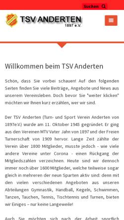 Vorschau der mobilen Webseite www.tsv-anderten.de, TSV Anderten v. 1897 e.V.