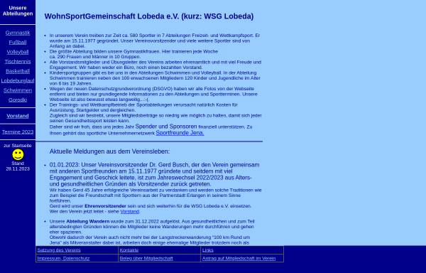 Vorschau von www.wsg-lobeda.de, WSG Jena-Lobeda - Abteilung Schwimmen