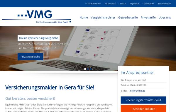 Vorschau von dvmg.de, Die VersicherungsMakler Gera GmbH