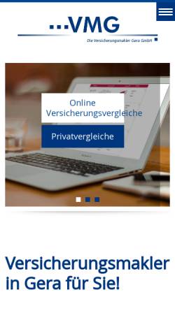 Vorschau der mobilen Webseite dvmg.de, Die VersicherungsMakler Gera GmbH