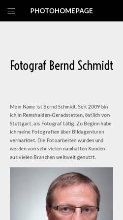 Vorschau der mobilen Webseite www.photohomepage.de, Schmidt, Bernd