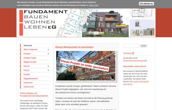 Vorschau von www.fundament-eg.de, Fundament Bauen Wohnen Leben eG