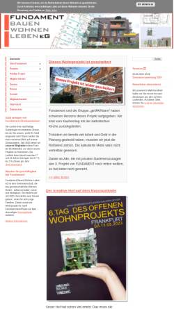 Vorschau der mobilen Webseite www.fundament-eg.de, Fundament Bauen Wohnen Leben eG