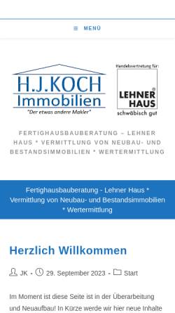 Vorschau der mobilen Webseite hjkoch-immobilien.de, Hans-Jürgen Koch