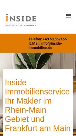 Vorschau der mobilen Webseite www.inside-immobilien.de, Inside Immobilien
