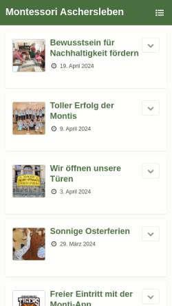 Vorschau der mobilen Webseite www.montessori-aschersleben.de, Freie Montessori-Schule Aschersleben