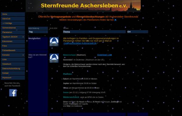 Vorschau von www.sternfreunde-aschersleben.de, Sternfreunde Aschersleben