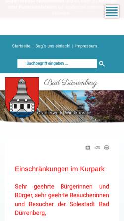 Vorschau der mobilen Webseite stadt-bad-duerrenberg.de, Stadt Bad Dürrenberg