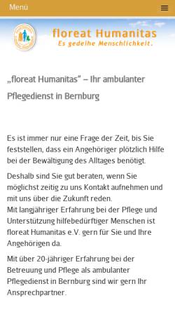 Vorschau der mobilen Webseite www.floreat-humanitas.de, floreat-Humanitas