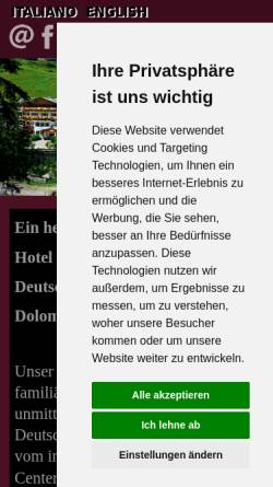 Vorschau der mobilen Webseite www.schwarzenbach.it, Hotel Schwarzenbach