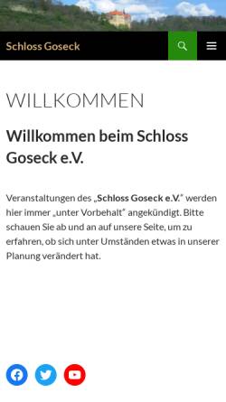 Vorschau der mobilen Webseite www.schlossgoseck.de, Schloß Goseck