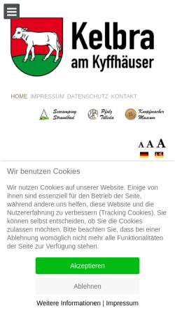 Vorschau der mobilen Webseite www.kelbra.de, Stadt Kelbra