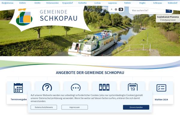 Vorschau von www.gemeinde-schkopau.de, Gemeinde Schkopau