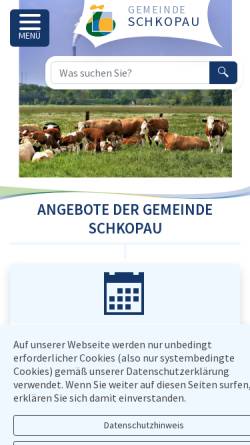 Vorschau der mobilen Webseite www.gemeinde-schkopau.de, Gemeinde Schkopau