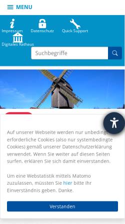 Vorschau der mobilen Webseite www.tangerhuette.de, Stadt Tangerhütte