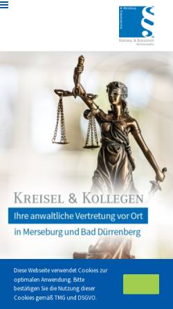 Vorschau der mobilen Webseite www.kreiselundrunkel.de, Rechtsanwälte Kreisel und Runkel