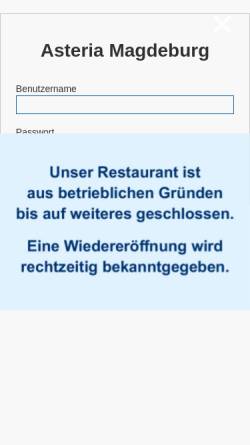 Vorschau der mobilen Webseite asteriadergrieche-magdeburg.de, Asteria der Grieche