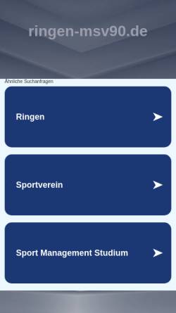 Vorschau der mobilen Webseite www.ringen-msv90.de, Magdeburger Sportverein 90 e.V. - Abteilung Ringen