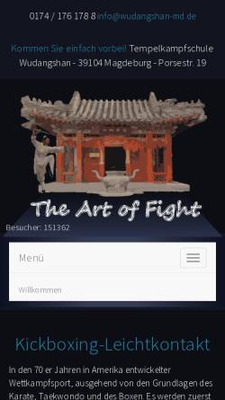 Vorschau der mobilen Webseite www.wudangshan-md.de, Tai-Chi und Jiu Jitsu