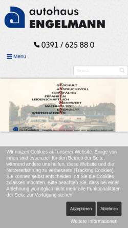 Vorschau der mobilen Webseite www.autohaus-engelmann.de, Volkswagen/Audi Autohaus Engelmann