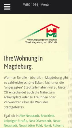 Vorschau der mobilen Webseite www.wbg1954.de, Wohnungsbaugenossenschaft 